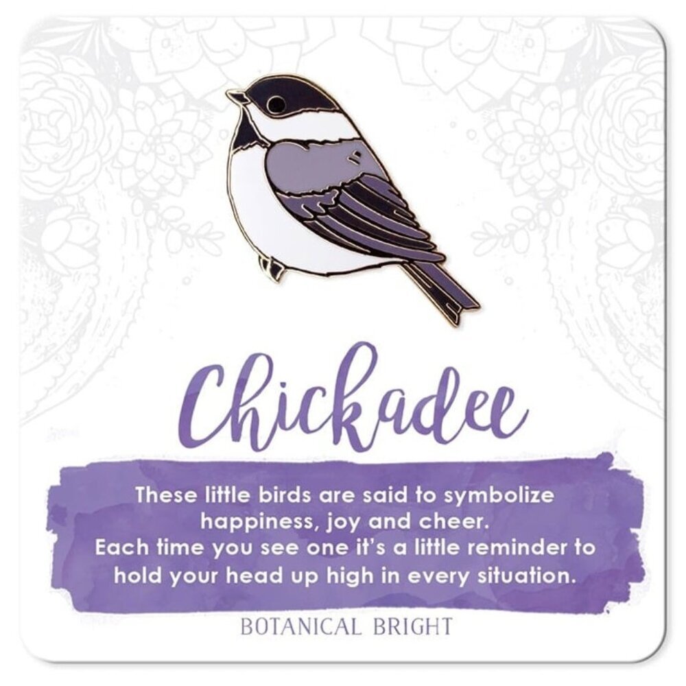 Chickadee Bird Enamel Pin - Gold Plated Nature & Wildlife Jewelry &‎ Brooch